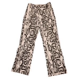 Lyssé New York Snakeskin Print Pants Womens Medium Pull On Slim Leg Black White